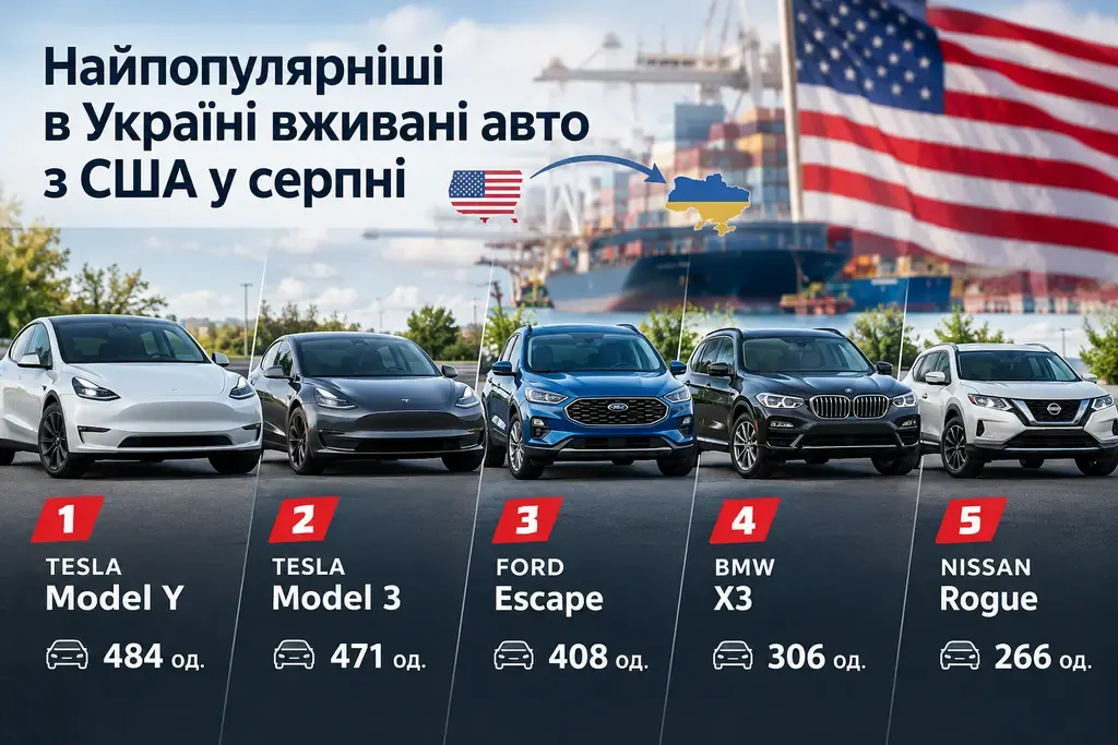 Вживані авто з США: за серпень українці зареєстрували 4,7 тисячі машин