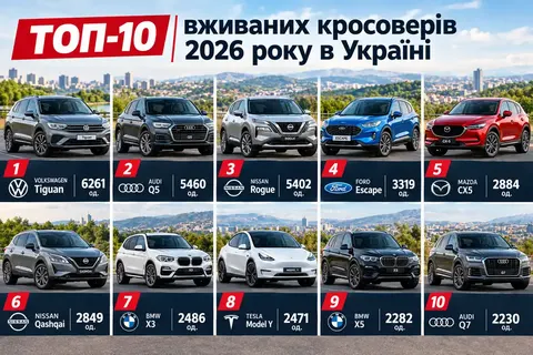 Топ-10 вживаних кросоверів в Україні: Tiguan, Q5 і Rogue очолили імпорт