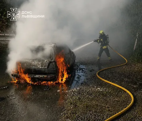 На Золочівщині Volkswagen Golf зайнявся просто під час руху