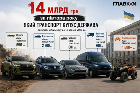 Що купує держава: 10 тисяч авто на 14 млрд грн за півтора року